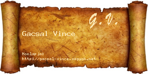 Gacsal Vince névjegykártya