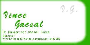 vince gacsal business card